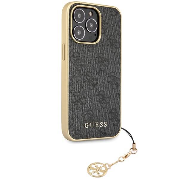 GUESS GUHCP14LGF4GGR IPHONE 14 PRO 6,1" SZARY/GREY HARDCASE 4G CHARMS COLLECTION