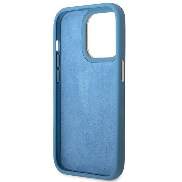 GUESS GUHCP14LHG4SHB IPHONE 14 PRO 6,1" NIEBIESKI/BLUE HARD CASE 4G VINTAGE GOLD LOGO