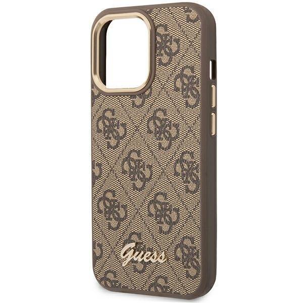 GUESS GUHCP14LHG4SHW IPHONE 14 PRO 6,1" BRĄZOWY/BROWN HARD CASE 4G VINTAGE GOLD LOGO