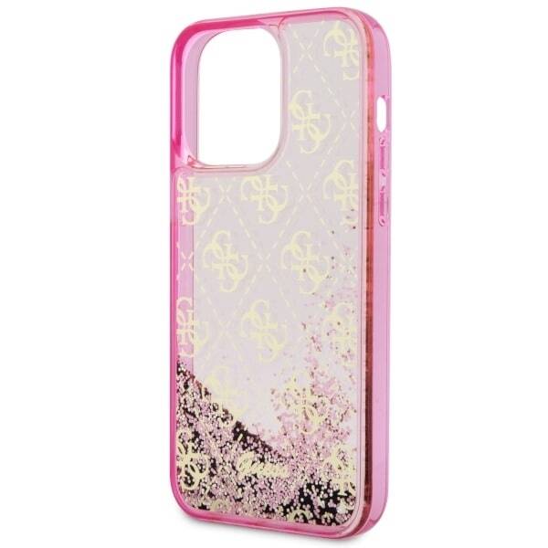 GUESS GUHCP14LLC4PSGP IPHONE 14 PRO 6.1" RÓŻOWY/PINK HARDCASE LIQUID GLITTER 4G TRANSCULENT