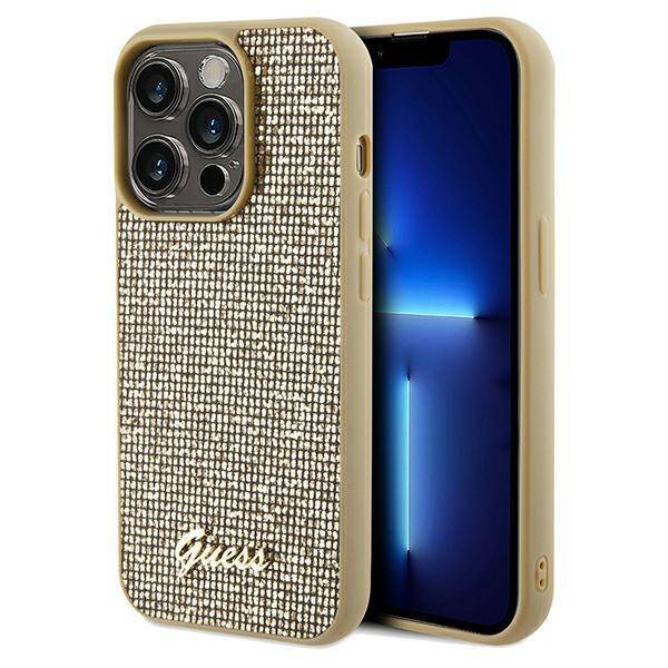 GUESS GUHCP14LPMSDGSD IPHONE 14 PRO 6.1" ZŁOTY/GOLD HARDCASE DISCO METAL SCRIPT