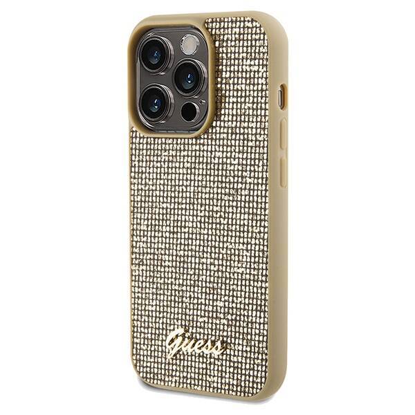 GUESS GUHCP14LPMSDGSD IPHONE 14 PRO 6.1" ZŁOTY/GOLD HARDCASE DISCO METAL SCRIPT