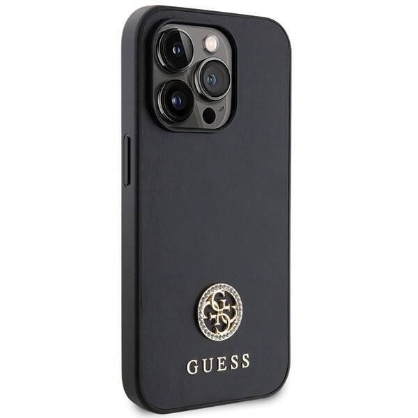 GUESS GUHCP14LPS4DGPK IPHONE 14 PRO 6.1" CZARNY/BLACK HARDCASE STRASS METAL LOGO