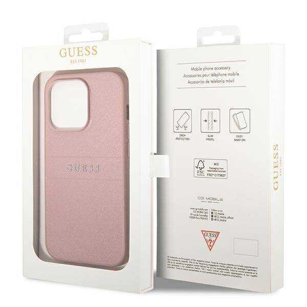 GUESS GUHCP14LPSASBPI IPHONE 14 PRO 6,1" RÓŻOWY/PINK SAFFIANO STRAP