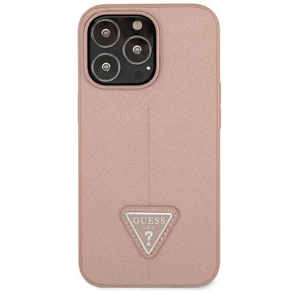 GUESS GUHCP14LPSATLP IPHONE 14 PRO 6,1" RÓŻOWY/PINK HARDCASE SAFFIANOTRIANGLE LOGO