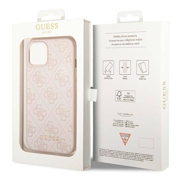 GUESS GUHCP14MG4GFPI IPHONE 14 PLUS / 15 PLUS 6.7" RÓŻOWY/PINK HARD CASE 4G METAL GOLD LOGO