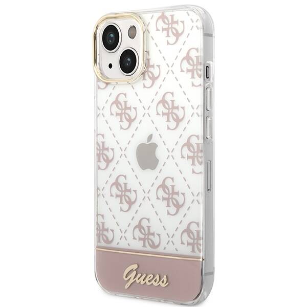 GUESS GUHCP14MHG4MHP IPHONE 14 PLUS / 15 PLUS 6.7" RÓŻOWY/PINK HARDCASE 4G PATTERN SCRIPT