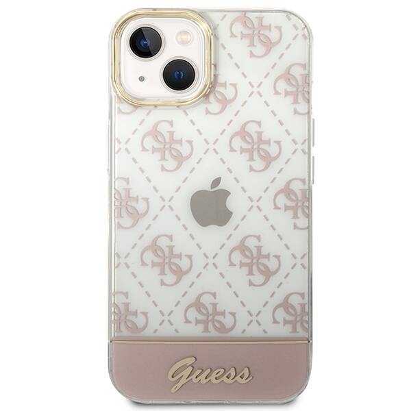 GUESS GUHCP14MHG4MHP IPHONE 14 PLUS / 15 PLUS 6.7" RÓŻOWY/PINK HARDCASE 4G PATTERN SCRIPT