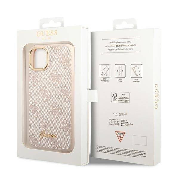 GUESS GUHCP14MHG4SHP IPHONE 14 PLUS / 15 PLUS 6.7" RÓŻOWY/PINK HARD CASE 4G VINTAGE GOLD LOGO