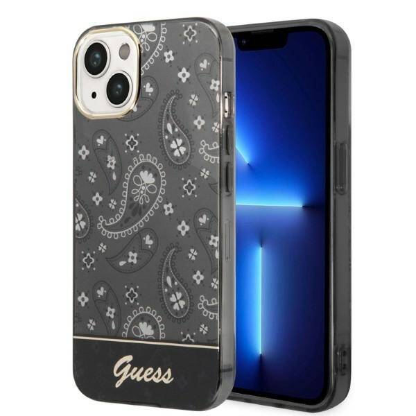 GUESS GUHCP14MHGBNHK IPHONE 14 PLUS / 15 PLUS 6.7" CZARNY/BLACK HARDCASE BANDANA PAISLEY