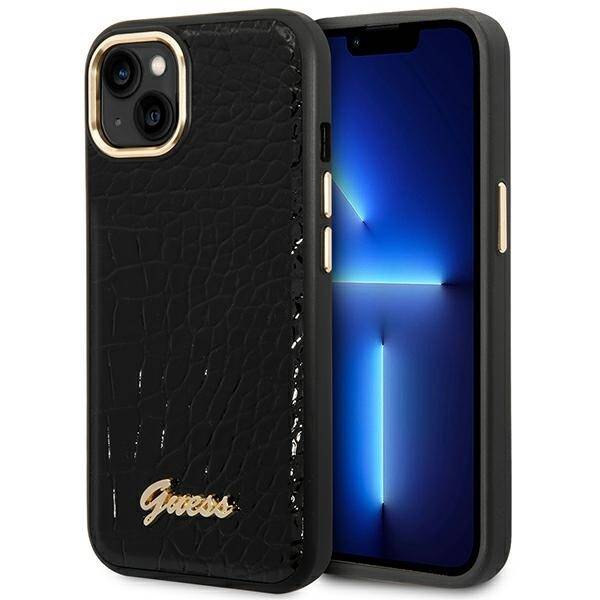 GUESS GUHCP14MHGCRHK IPHONE 14 PLUS / 15 PLUS 6.7" CZARNY/BLACK HARDCASE CROCO COLLECTION