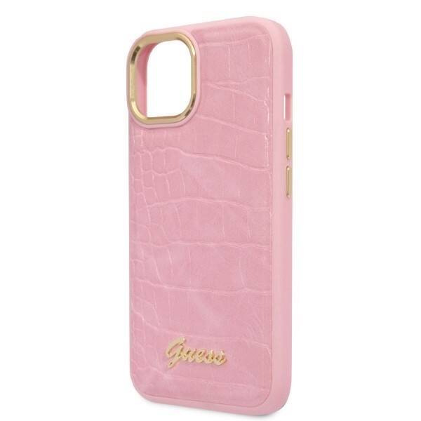 GUESS GUHCP14MHGCRHP IPHONE 14 PLUS / 15 PLUS 6.7" RÓŻOWY/PINK HARDCASE CROCO COLLECTION