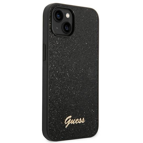 GUESS GUHCP14MHGGSHK IPHONE 14 PLUS / 15 PLUS 6.7" CZARNY/BLACK HARD CASE GLITTER SCRIPT