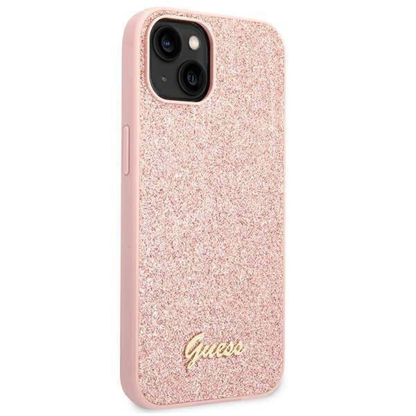 GUESS GUHCP14MHGGSHP IPHONE 14 PLUS / 15 PLUS 6.7" RÓŻOWY/PINK HARD CASE GLITTER SCRIPT