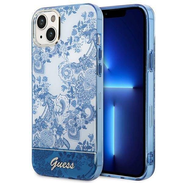 GUESS GUHCP14MHGPLHB IPHONE 14 PLUS / 15 PLUS 6.7" NIEBIESKI/BLUE HARDCASE PORCELAIN COLLECTION