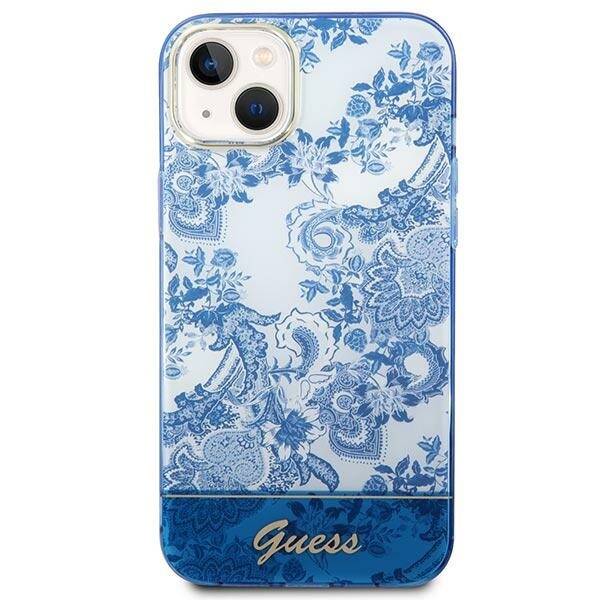 GUESS GUHCP14MHGPLHB IPHONE 14 PLUS / 15 PLUS 6.7" NIEBIESKI/BLUE HARDCASE PORCELAIN COLLECTION