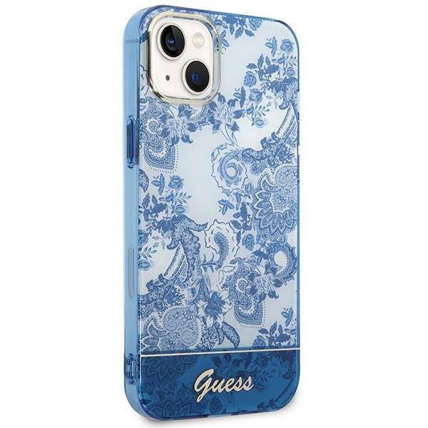 GUESS GUHCP14MHGPLHB IPHONE 14 PLUS / 15 PLUS 6.7" NIEBIESKI/BLUE HARDCASE PORCELAIN COLLECTION