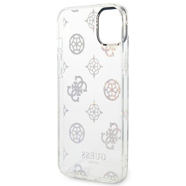 GUESS GUHCP14MHTPPTH IPHONE 14 PLUS / 15 PLUS 6.7" PRZEZROCZYSTY/TRANSPARENT HARD CASE PEONY GLITTER