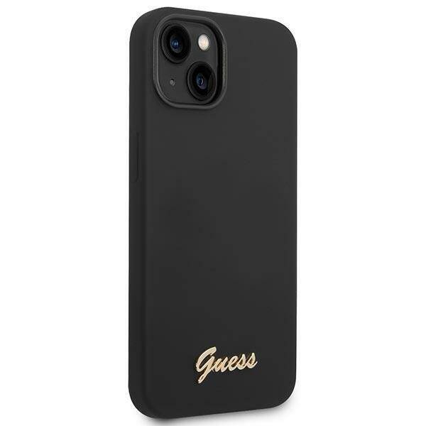 GUESS GUHCP14MSLSMK IPHONE 14 PLUS / 15 PLUS 6.7" CZARNY/BLACK HARD CASE SILICONE VINTAGE GOLD LOGO