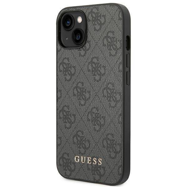 GUESS GUHCP14SG4GFGR IPHONE 14 / 15 / 13 6.1" SZARY/GREY HARD CASE 4G METAL GOLD LOGO