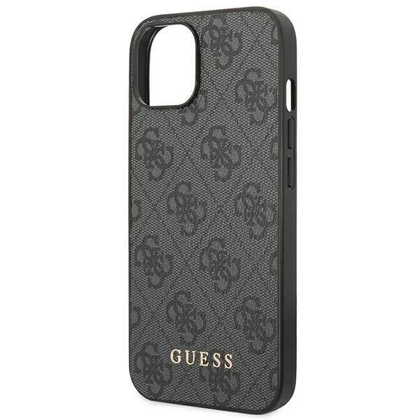 GUESS GUHCP14SG4GFGR IPHONE 14 / 15 / 13 6.1" SZARY/GREY HARD CASE 4G METAL GOLD LOGO