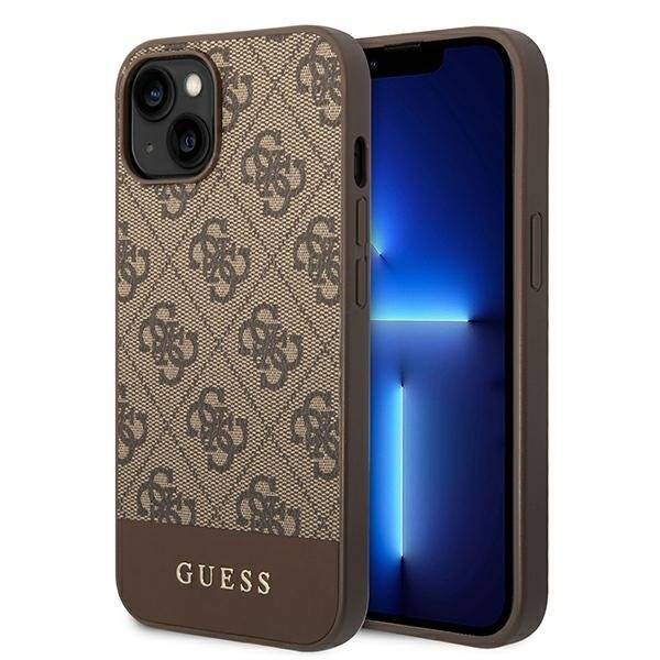 GUESS GUHCP14SG4GLBR IPHONE 14 / 15 / 13 6.1" BRĄZOWY/BROWN HARD CASE 4G STRIPE COLLECTION