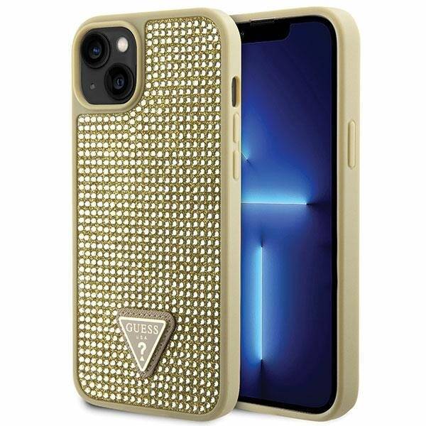 GUESS GUHCP14SHDGTPD IPHONE 14 / 15 / 13 6.1" ZŁOTY/GOLD HARDCASE RHINESTONE TRIANGLE