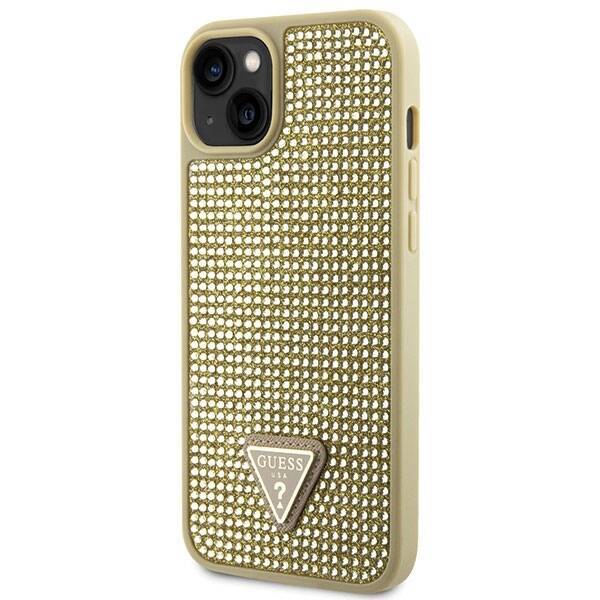 GUESS GUHCP14SHDGTPD IPHONE 14 / 15 / 13 6.1" ZŁOTY/GOLD HARDCASE RHINESTONE TRIANGLE