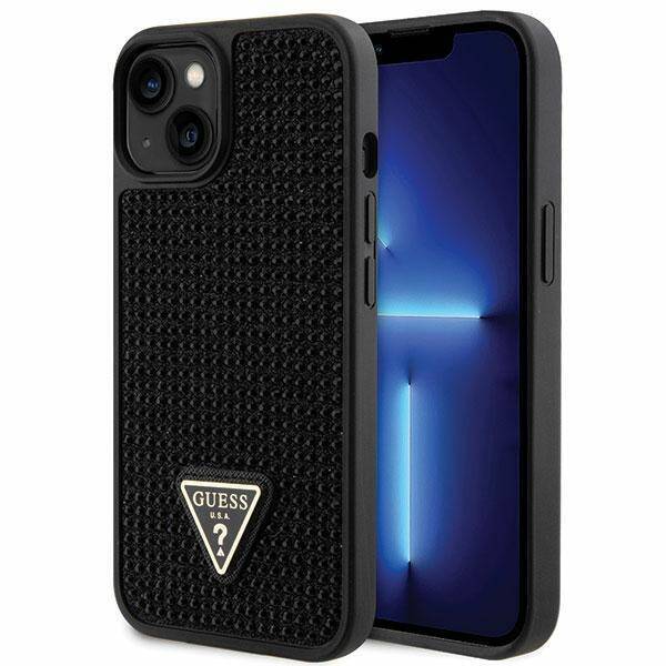 GUESS GUHCP14SHDGTPK IPHONE 14 / 15 / 13 6.1" CZARNY/BLACK HARDCASE RHINESTONE TRIANGLE