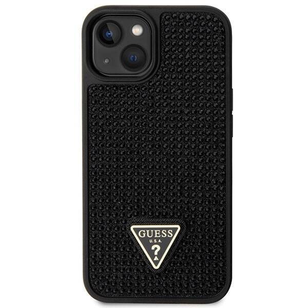 GUESS GUHCP14SHDGTPK IPHONE 14 / 15 / 13 6.1" CZARNY/BLACK HARDCASE RHINESTONE TRIANGLE