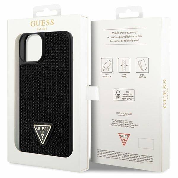 GUESS GUHCP14SHDGTPK IPHONE 14 / 15 / 13 6.1" CZARNY/BLACK HARDCASE RHINESTONE TRIANGLE