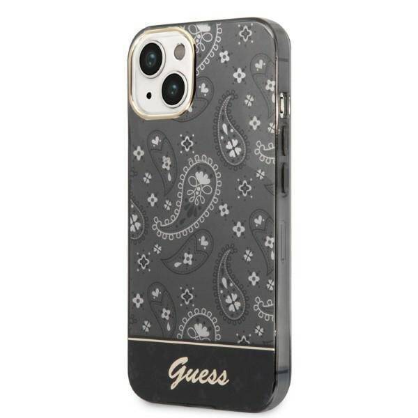 GUESS GUHCP14SHGBNHK IPHONE 14 / 15 / 13 6.1" CZARNY/BLACK HARDCASE BANDANA PAISLEY