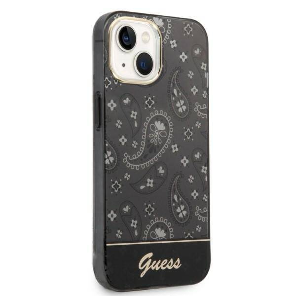 GUESS GUHCP14SHGBNHK IPHONE 14 / 15 / 13 6.1" CZARNY/BLACK HARDCASE BANDANA PAISLEY