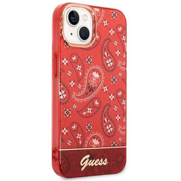 GUESS GUHCP14SHGBNHR IPHONE 14 / 15 / 13 6.1" CZERWONY/RED HARDCASE BANDANA PAISLEY