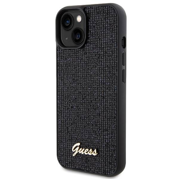 GUESS GUHCP14SPMSDGSK IPHONE 14 / 15 / 13 6.1" CZARNY/BLACK HARDCASE DISCO METAL SCRIPT