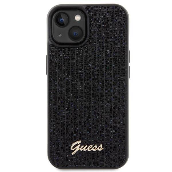 GUESS GUHCP14SPMSDGSK IPHONE 14 / 15 / 13 6.1" CZARNY/BLACK HARDCASE DISCO METAL SCRIPT