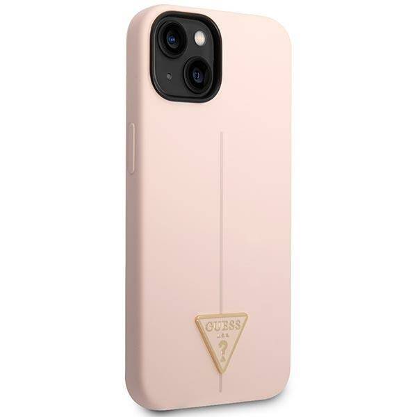 GUESS GUHCP14SSLTGP IPHONE 14 / 15 / 13 6.1" RÓŻOWY/PINK HARDCASE SILICONE TRIANGLE