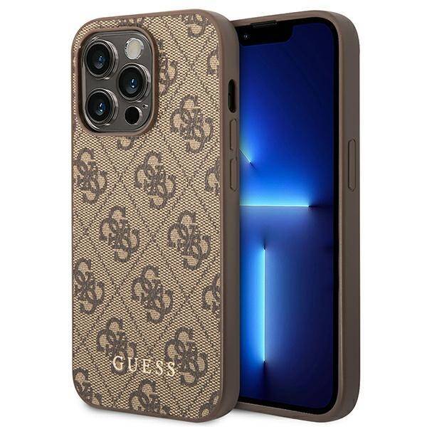 GUESS GUHCP14XG4GFBR IPHONE 14 PRO MAX 6,7" BRĄZOWY/BROWN HARD CASE 4G METAL GOLD LOGO