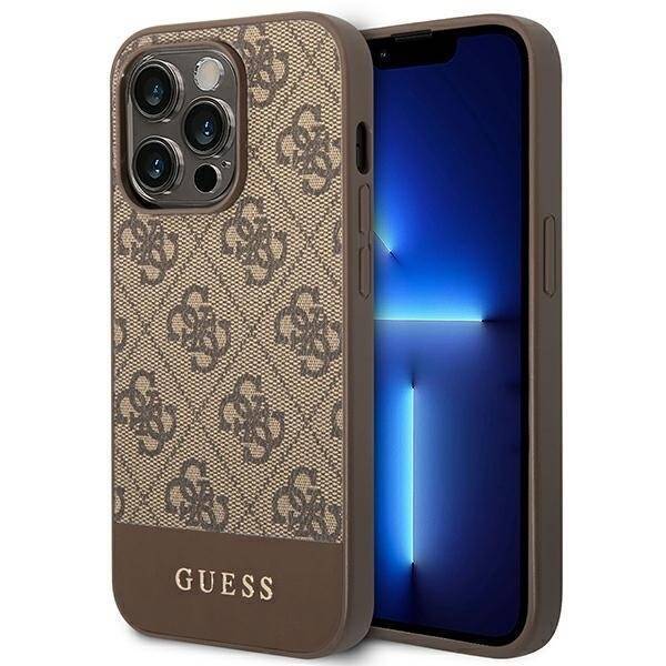 GUESS GUHCP14XG4GLBR IPHONE 14 PRO MAX 6,7" BRĄZOWY/BROWN HARD CASE 4G STRIPE COLLECTION