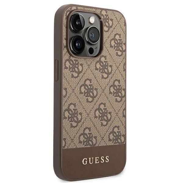 GUESS GUHCP14XG4GLBR IPHONE 14 PRO MAX 6,7" BRĄZOWY/BROWN HARD CASE 4G STRIPE COLLECTION