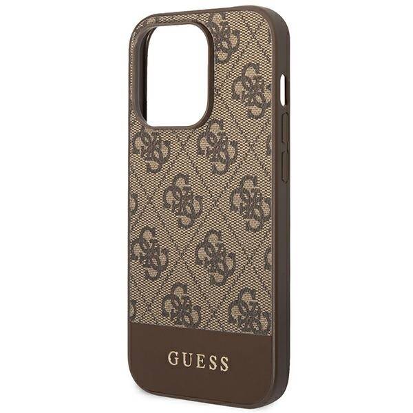 GUESS GUHCP14XG4GLBR IPHONE 14 PRO MAX 6,7" BRĄZOWY/BROWN HARD CASE 4G STRIPE COLLECTION