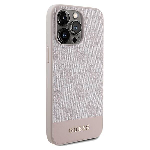 GUESS GUHCP14XG4GLPI IPHONE 14 PRO MAX 6,7" RÓŻOWY/PINK HARD CASE 4G STRIPE COLLECTION