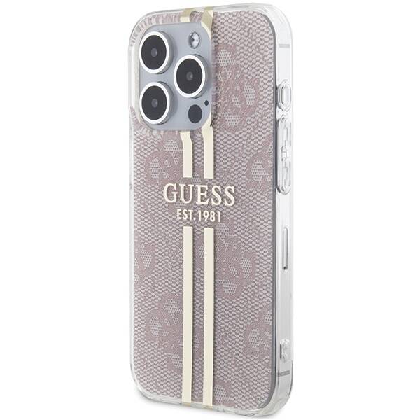 GUESS GUHCP14XH4PSEGP IPHONE 14 PRO MAX 6.7" RÓŻOWY/PINK HARDCASE IML 4G GOLD STRIPE