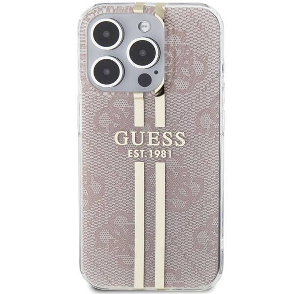 GUESS GUHCP14XH4PSEGP IPHONE 14 PRO MAX 6.7" RÓŻOWY/PINK HARDCASE IML 4G GOLD STRIPE