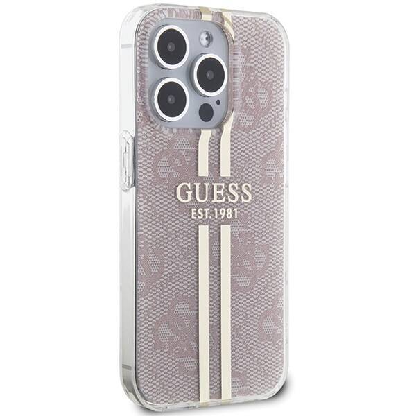 GUESS GUHCP14XH4PSEGP IPHONE 14 PRO MAX 6.7" RÓŻOWY/PINK HARDCASE IML 4G GOLD STRIPE