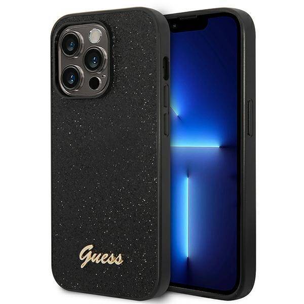 GUESS GUHCP14XHGGSHK IPHONE 14 PRO MAX 6,7" CZARNY/BLACK HARD CASE GLITTER SCRIPT