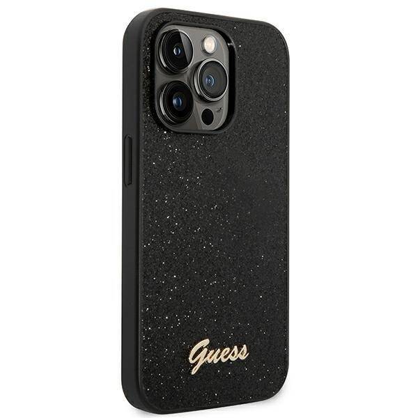 GUESS GUHCP14XHGGSHK IPHONE 14 PRO MAX 6,7" CZARNY/BLACK HARD CASE GLITTER SCRIPT