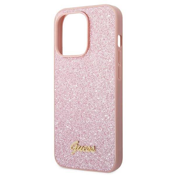 GUESS GUHCP14XHGGSHP IPHONE 14 PRO MAX 6,7" RÓŻOWY/PINK HARD CASE GLITTER SCRIPT