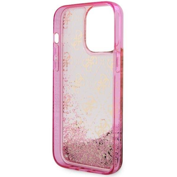 GUESS GUHCP14XLC4PSGP IPHONE 14 PRO MAX 6.7" RÓŻOWY/PINK HARDCASE LIQUID GLITTER 4G TRANSCULENT