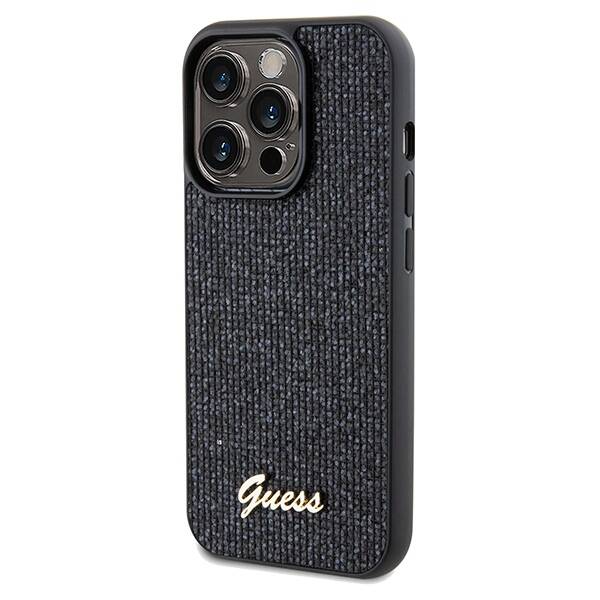 GUESS GUHCP14XPMSDGSK IPHONE 14 PRO MAX 6.7" CZARNY/BLACK HARDCASE DISCO METAL SCRIPT